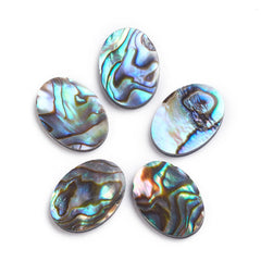 Shell Cabochons, Natural Abalone Oval 18mm 2/pk