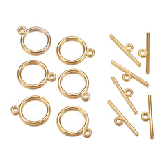 Toggle Clasp Round 15mm Gold 10/pk