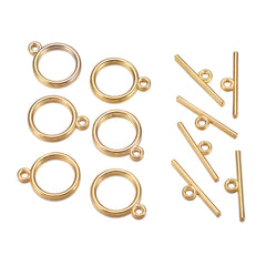 Toggle Clasp Gold 15mm Round 10/pk