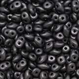 *Czech Miniduo Beads Jet Matte 8g