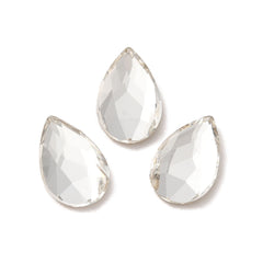 Rhinestone Cabochon Teardrop 14x9mm Crystal 4/pk