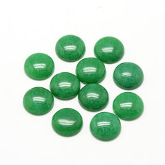 Gemstone Cabs, Round 12mm Jade Sea Green (Natural/Dyed) 2/pk