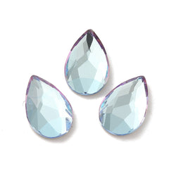 Rhinestone Cabochons, Teardrop 14x9mm Light Azure 4/pk