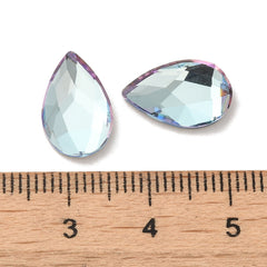 Rhinestone Cabochons, Teardrop 14x9mm Light Azure 4/pk