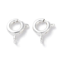 6mm Silver Spring Ring Clasp 10/pk