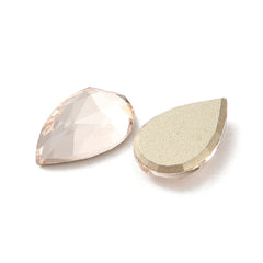 Rhinestone Cabochons, Teardrop 14x9mm Light Peach 4/pk