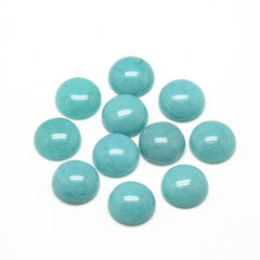 Gemstone Cabs, Round 12mm Jade Aqua (Natural/Dyed) 2/pk