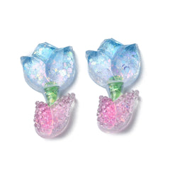 Resin Cabochon Tulip Blue 4/pk