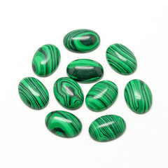 Gemstone Cabs, Oval 13x18mm Malachite (Synthetic/Dyed) 2/pk