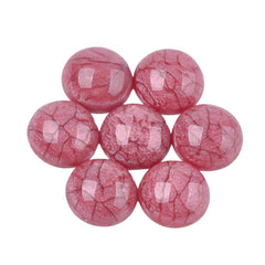 *Resin Cabochons, Round 16mm Glitter Crackle Red 10/pk