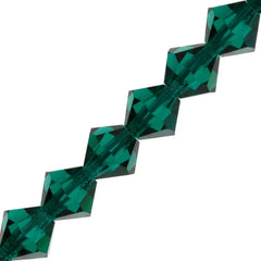 3mm Emerald Preciosa Bicone 5" Strand