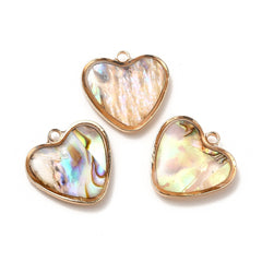 Heart Enamel Charm 15x16mm 14kt Gold Plated 1/pk