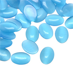 Cat Eye Cabochon Oval 18x13mm Light Blue 10/pk