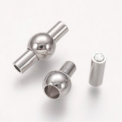 Magnetic Tube Clasp 13x6mm Nickel (2mm Hole) 2/pk