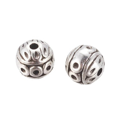 Round 8mm Textured, Antique Silver Beads 10/pk