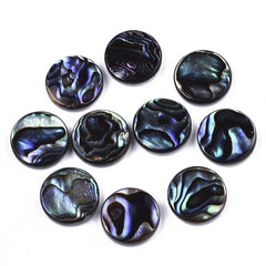 Shell Cabochons, Natural Abalone Round 12mm 2/pk