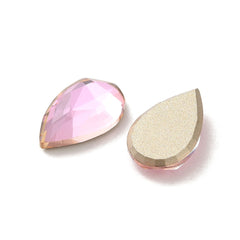 Rhinestone Cabochons, Teardrop 14x9mm Light Rose 4/pk