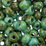 2/0 Czech Seed Beads #1528V Op Travertine Turquoise 22g