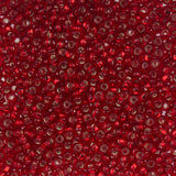 8/0 Perles de rocailles tchèques #1015V Silver Lined Red 22g