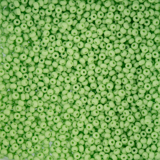 10/0 Perles de Rocailles Tchèques #1012V Opaque Vert Pâle 22g