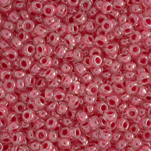 8/0 Czech Seed Beads #01707V Red Lined Crystal 22g