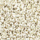 8/0 Czech Seed Beads #42016V Metallic Silver Terra 22g