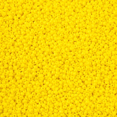 11/0 Czech Cut Seed Beads #37027 Opaque Lemon Yellow 13g