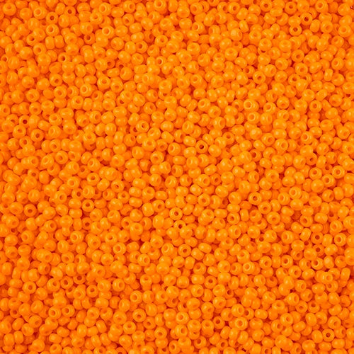 11/0 Czech Cut Seed Beads #37029 Opaque Light Orange 13g