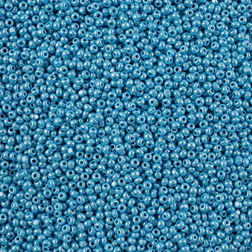 11/0 Czech Cut Seed Beads #37041 Opaque Light Blue Luster 13g