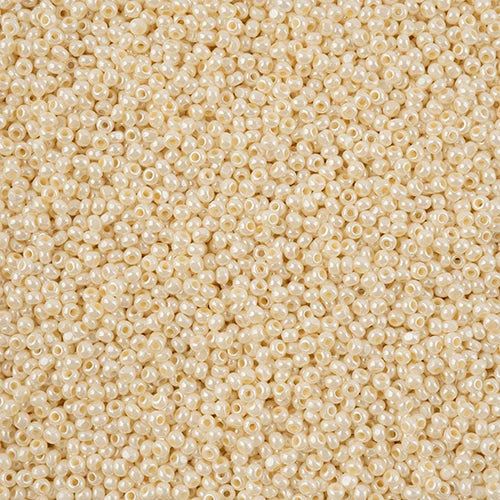11/0 Czech Cut Seed Beads #37047 Opaque Pearl Eggshell 13g