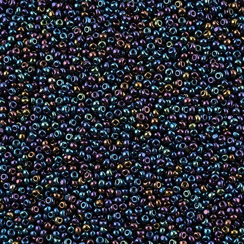 11/0 Czech Cut Seed Beads #37054 Metallic Blue AB 13g