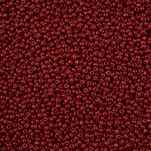 11/0 Czech Cut Seed Beads #37061 Opaque Medium Dark Red 13g
