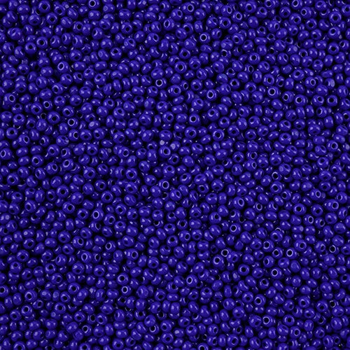 11/0 Czech Cut Seed Beads #37062 Opaque Royal Blue 13g