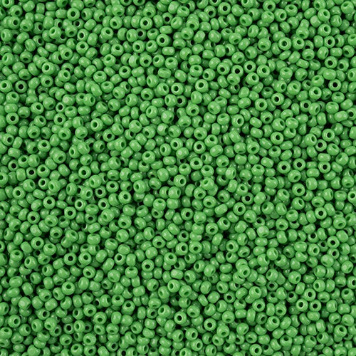 11/0 Czech Cut Seed Beads #37075 Opaque Medium Green 13g