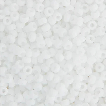 11/0 Miyuki Seed Beads #0402F Opaque Matte White 250g