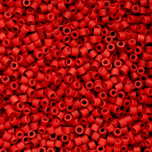 11/0 Cylin Beads #1068 Opaque Red Matte 25g Bag