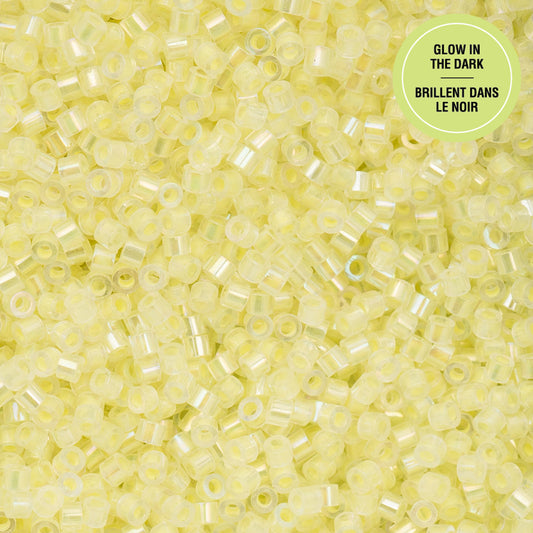 11/0 Cylin Beads #1122 Glow In Dark AB Yellow 25g Bag