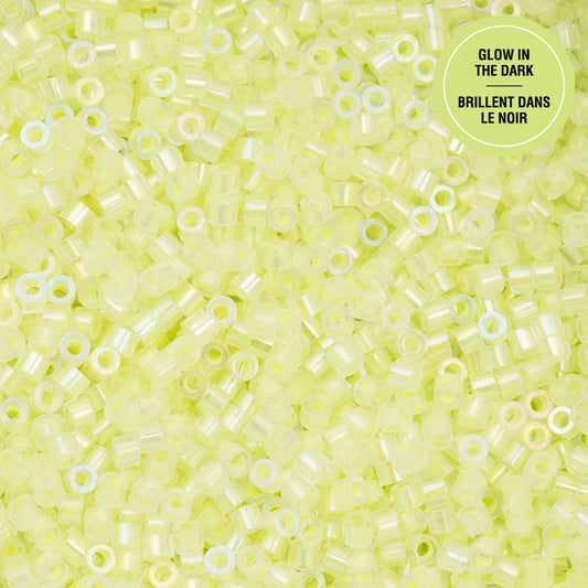 11/0 Cylin Beads #1123 Glow In Dark AB Yellow Neon 25g Bag