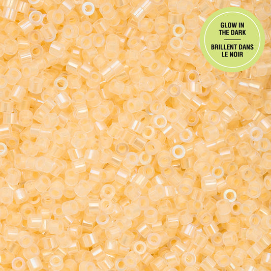 11/0 Cylin Beads #1127 Glow In Dark AB Light Yellow 25g Bag