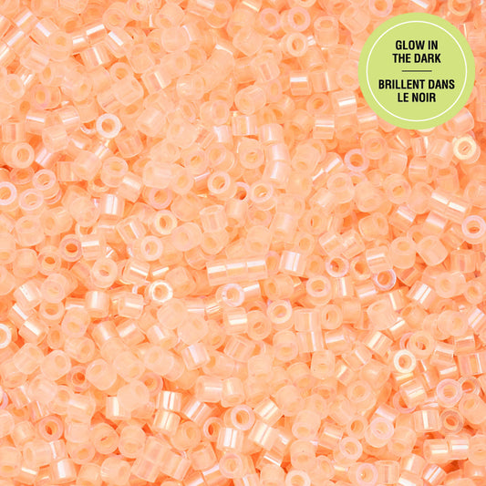 11/0 Cylin Beads #1128 Glow In Dark AB Orange 25g Bag