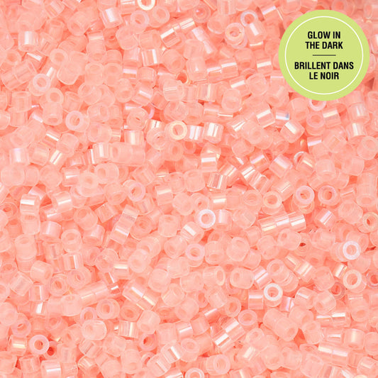 11/0 Cylin Beads #1129 Glow In Dark AB Coral 25g Bag