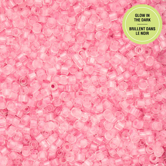 11/0 Cylin Beads #1137 Glow In Dark Pink 25g Bag