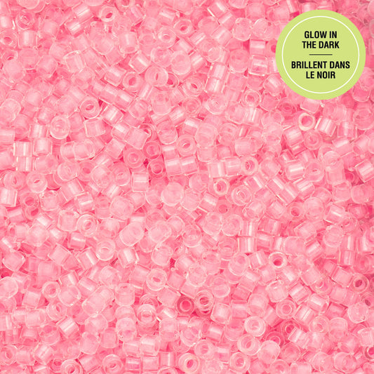 11/0 Cylin Beads #1138 Glow In Dark Pink Neon 25g Bag