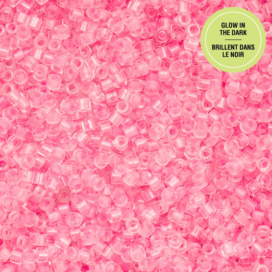 11/0 Cylin Beads #1139 Glow In Dark Rose 25g Bag