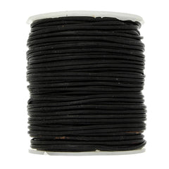 1mm Black Leather Cord 25m