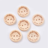 Button Wood 20mm Handmade w/Love 10/pk