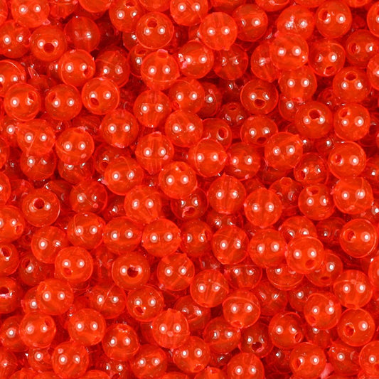Round Plastic Beads 6mm Fire Red Approx 1000/pk