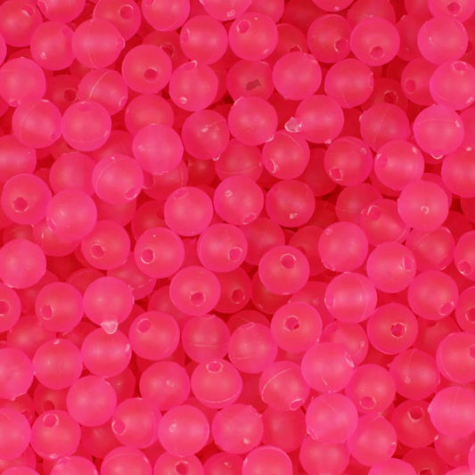 Round Plastic Beads 6mm Frosted Hot Pink Approx 1000/pk
