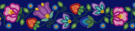 Printed Ribbon 2" Garden Rhythm Blue 20yd Spool