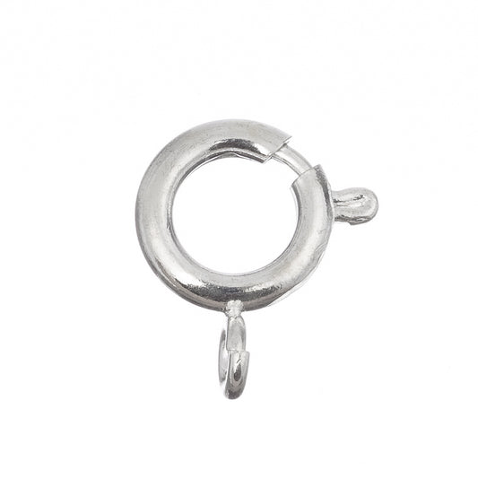 9mm Spring Ring Clasp Silver 10/pk
